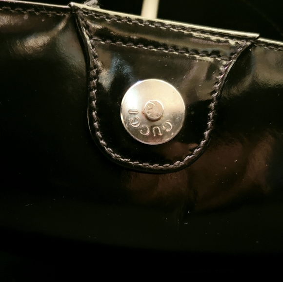 🖤AUTHENTIC Vintage GUCCI Black Patent Leather Purse Excellent Used Condition 🖤 - Picture 9 of 16
